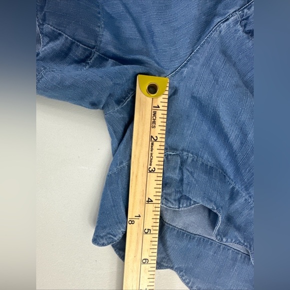 NWT Cato Scalloped Hem Blue Lyocell Shorts Women's Size 6 Elastic Waist - Picture 7 of 7